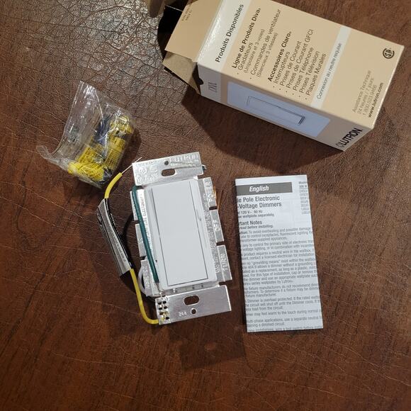 Lutron DVELV-300P-WH 300-Watt Diva Low Voltage Single Pole Dimmer, White New - Picture 10 of 10